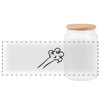 claws / Krallen (1c) - Panoramic Cookie Jar with Wooden Lid - white - Front