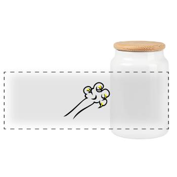 claws / Krallen (2c) - Panoramic Cookie Jar with Wooden Lid - white - Front