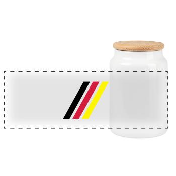 german stripe flag - Panorama Keksdose mit Holzdeckel - Weiß - Vorne
