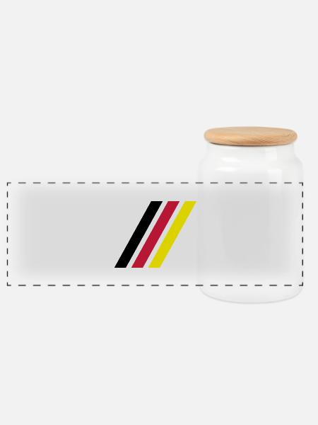 german stripe flag - Panorama Keksdose mit Holzdeckel - Weiß