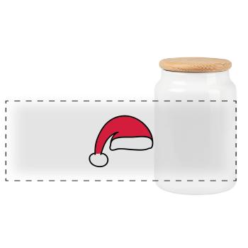 weihnachtsmuetze_1__f3 - Boîte à biscuits avec couvercle en bois - blanc - Devant