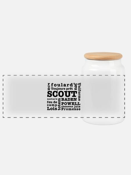 Scout Wörter - Panorama Keksdose mit Holzdeckel - Weiß