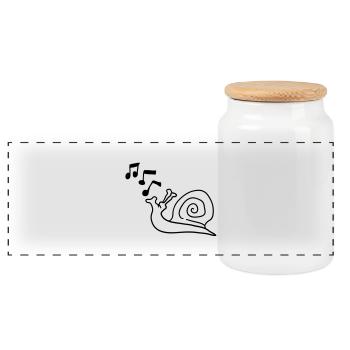 whistling_snail - Boîte à biscuits avec couvercle en bois - blanc - Devant