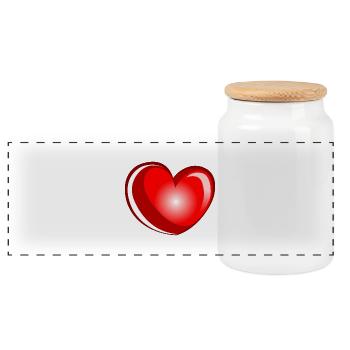 coeur gonflé.png - Boîte à biscuits avec couvercle en bois - blanc - Devant