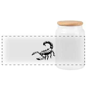 scorpion - Panorama Keksdose mit Holzdeckel - Weiß - Vorne