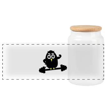 body_building_1 - Boîte à biscuits avec couvercle en bois - blanc - Devant