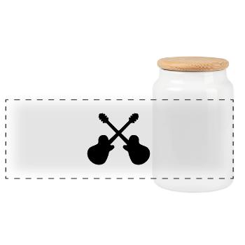 Guitare - Boîte à biscuits avec couvercle en bois - blanc - Devant