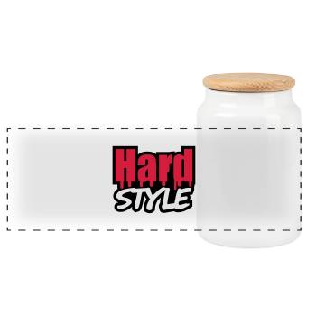 Hard Style - Panoramic Cookie Jar with Wooden Lid - white - Front