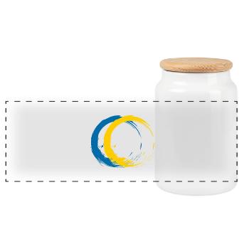 Cercle brosse drapeau du voyage de vacances en Suède - Boîte à biscuits avec couvercle en bois - blanc - Devant