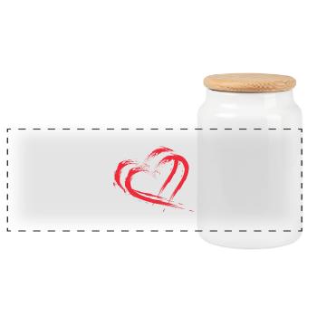 Heart brush Flag of Austria. Colors. Vector - Panoramic Cookie Jar with Wooden Lid - white - Front