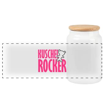 Kuschelrocker - Panoramic Cookie Jar with Wooden Lid - white - Front