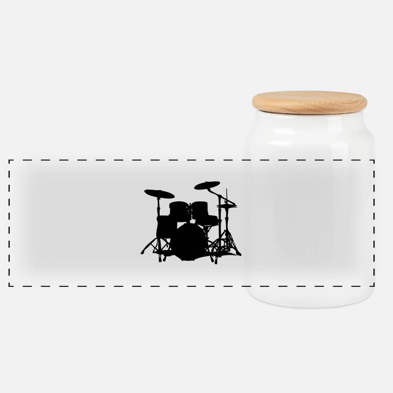 drums - Panorama Keksdose mit Holzdeckel - Weiß