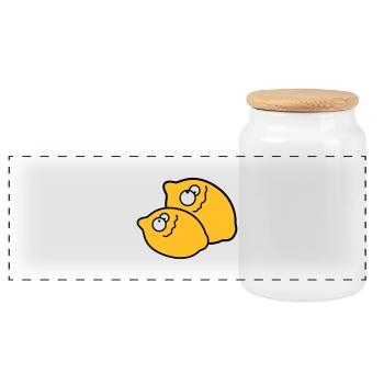 Funny Lemons - Panoramic Cookie Jar with Wooden Lid - white - Front