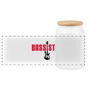 bassist - Boîte à biscuits avec couvercle en bois - blanc - Devant
