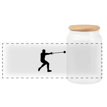 Lancer de marteau - Boîte à biscuits avec couvercle en bois - blanc - Devant
