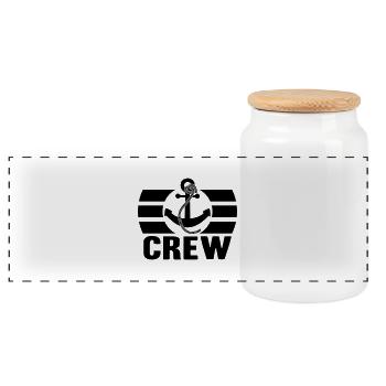 Crew Logo Design - Boîte à biscuits avec couvercle en bois - blanc - Devant
