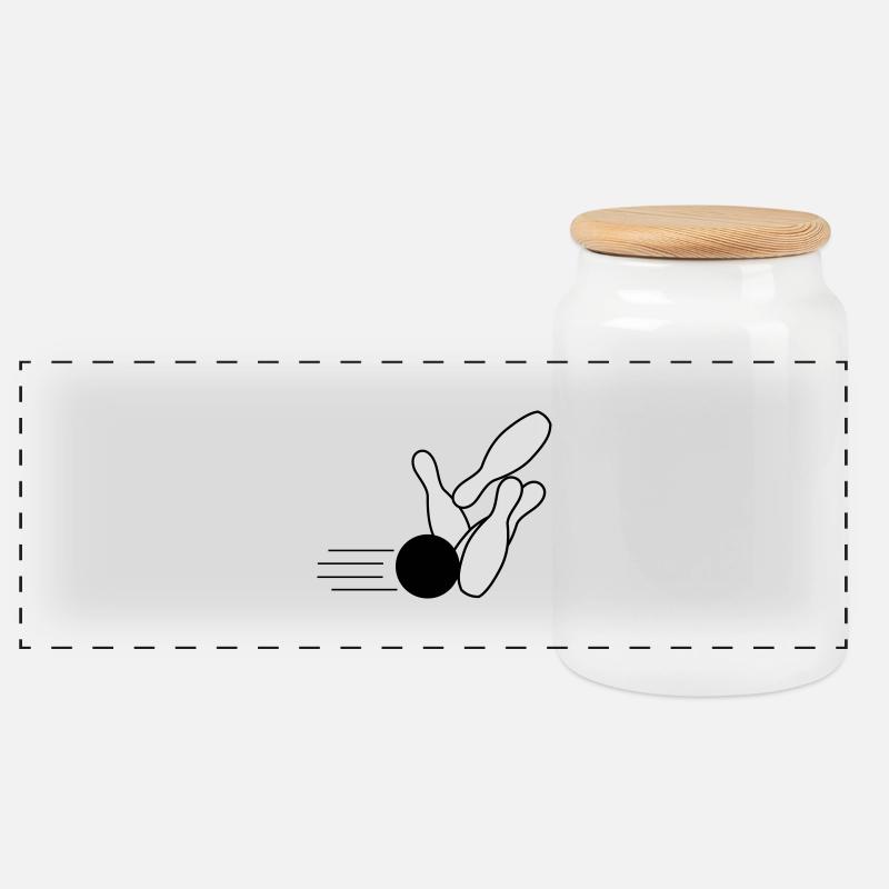 Bowling 2 - Panorama Keksdose mit Holzdeckel - Weiß