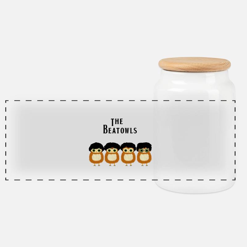 beatowls - Panorama Keksdose mit Holzdeckel - Weiß