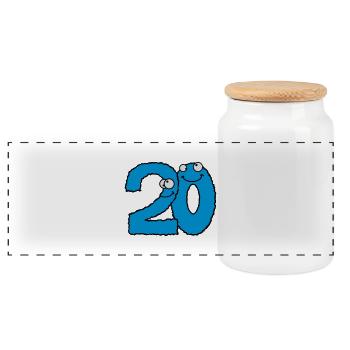 Drôle 20 vingt monstres comiques - Boîte à biscuits avec couvercle en bois - blanc - Devant