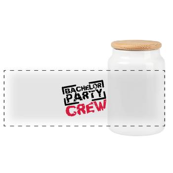 Bachelor Party Crew Stempel Design - Boîte à biscuits avec couvercle en bois - blanc - Devant