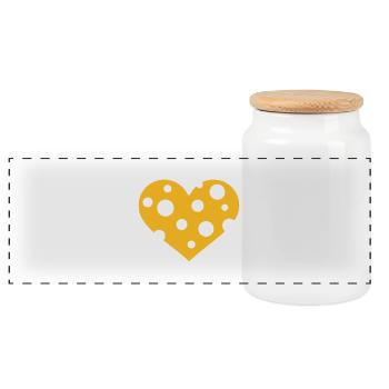 Cheese - Panoramic Cookie Jar with Wooden Lid - white - Front