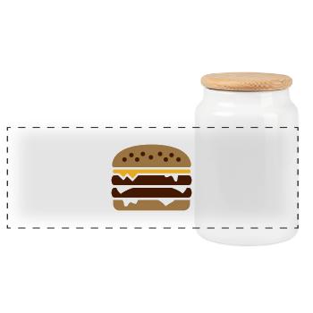 Burger - Panorama Keksdose mit Holzdeckel - Weiß - Vorne