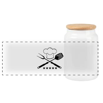 (koch_13_1f) - Boîte à biscuits avec couvercle en bois - blanc - Devant