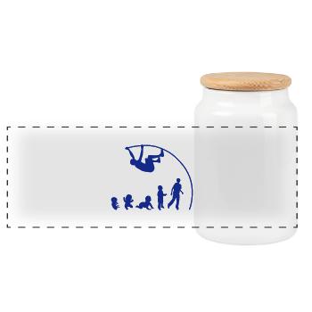 Evolution pole vault perch - Panoramic Cookie Jar with Wooden Lid - white - Front