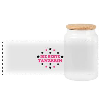 Die beste tanzerin - Boîte à biscuits avec couvercle en bois - blanc - Devant