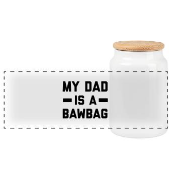My dad is a bawbag - Panoramic Cookie Jar with Wooden Lid - white - Front