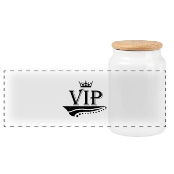 vip_01 - Panorama Keksdose mit Holzdeckel - Weiß - Vorne
