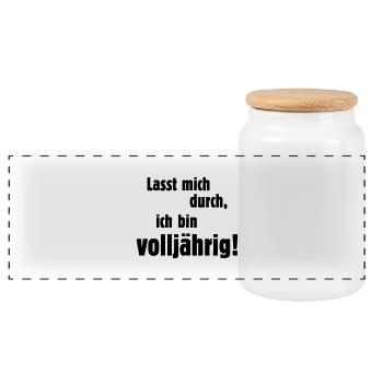 Lasst Mich Durch, Ich Bin Volljährig! - Panorama Keksdose mit Holzdeckel - Weiß - Vorne