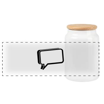 bubble chat - Panoramic Cookie Jar with Wooden Lid - white - Front