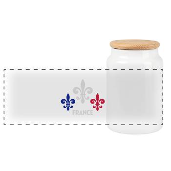 France Français Française French Frankreich - Panorama Keksdose mit Holzdeckel - Weiß - Vorne