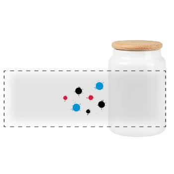 farbklekse_2 - Boîte à biscuits avec couvercle en bois - blanc - Devant