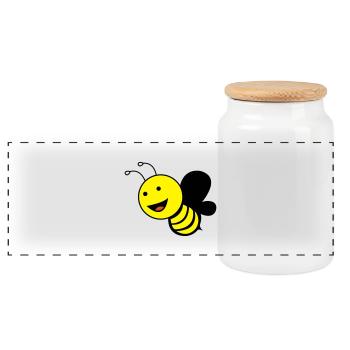 suesse_biene_02 - Boîte à biscuits avec couvercle en bois - blanc - Devant