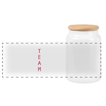 équipe - Boîte à biscuits avec couvercle en bois - blanc - Devant