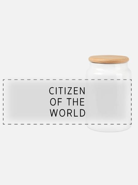 Citizen of the World Weltbürger Reisen Geschenk - Panorama Keksdose mit Holzdeckel - Weiß