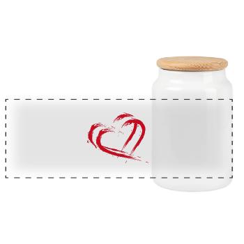 Peru - Panoramic Cookie Jar with Wooden Lid - white - Front