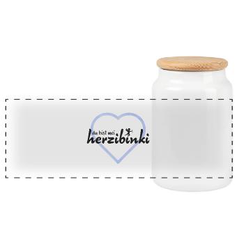 Heazibinki - Panorama Keksdose mit Holzdeckel - Weiß - Vorne