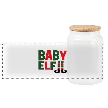Baby Elf - Panorama Keksdose mit Holzdeckel - Weiß - Vorne