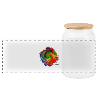 « Tornado2.4 » par Acryl Galerie & Design - Boîte à biscuits avec couvercle en bois - blanc - Devant