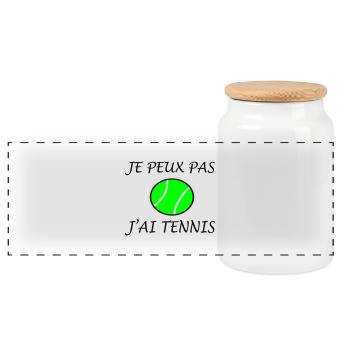TENNIS - Boîte à biscuits avec couvercle en bois - blanc - Devant