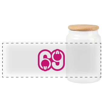 69 - Boîte à biscuits avec couvercle en bois - blanc - Devant