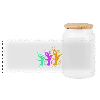3 crazy penguins running stupid team friends crew - Panoramic Cookie Jar with Wooden Lid - white - Front