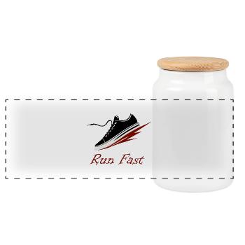 COOL SHOES - Panoramic Cookie Jar with Wooden Lid - white - Front