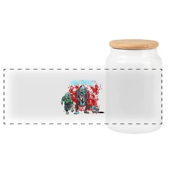 Complete idiot - Panoramic Cookie Jar with Wooden Lid - white - Front