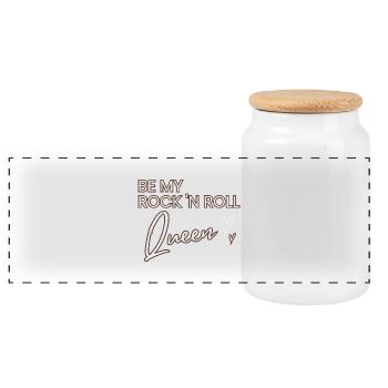 Rock n Roll Queen - Cool Saying Saint-Valentin - Boîte à biscuits avec couvercle en bois - blanc - Devant