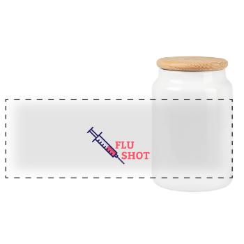 Get Your Flu Shot Caregiver Caregiving - Panoramic Cookie Jar with Wooden Lid - white - Front