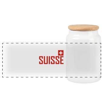 Suisse - Drapeau - Schwiiz - Suisse - Suisse - Boîte à biscuits avec couvercle en bois - blanc - Devant